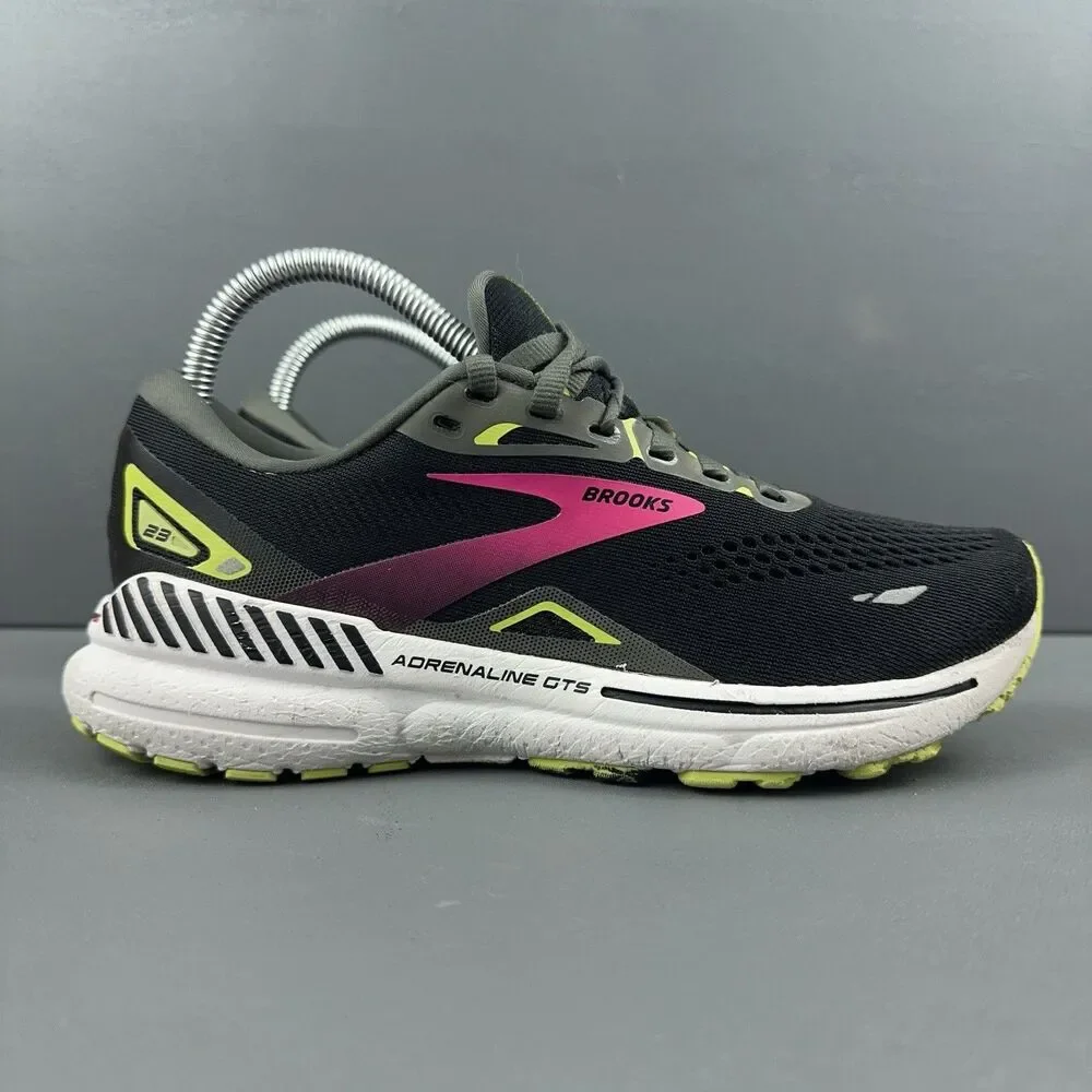 Brooks Adrenaline GTS 23 1203811D037 Black Running Shoes Sneakers Womens 7.5 B